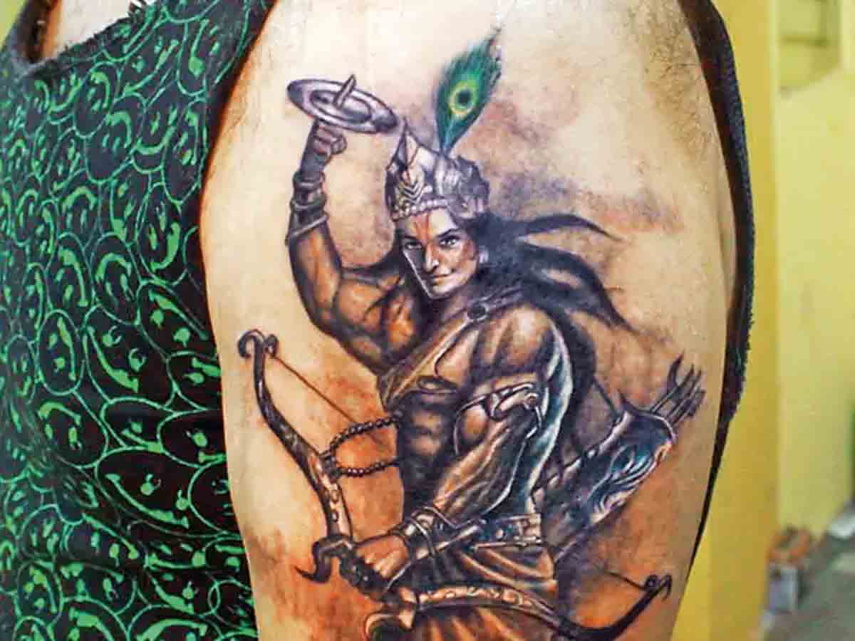 Tattoo uploaded by Dr. Inker • Blessings of Lord Krishna.  #peacockfeathertattoo #lordkrishna #feathertattoo #tattoos #drinker786  #tatts • Tattoodo