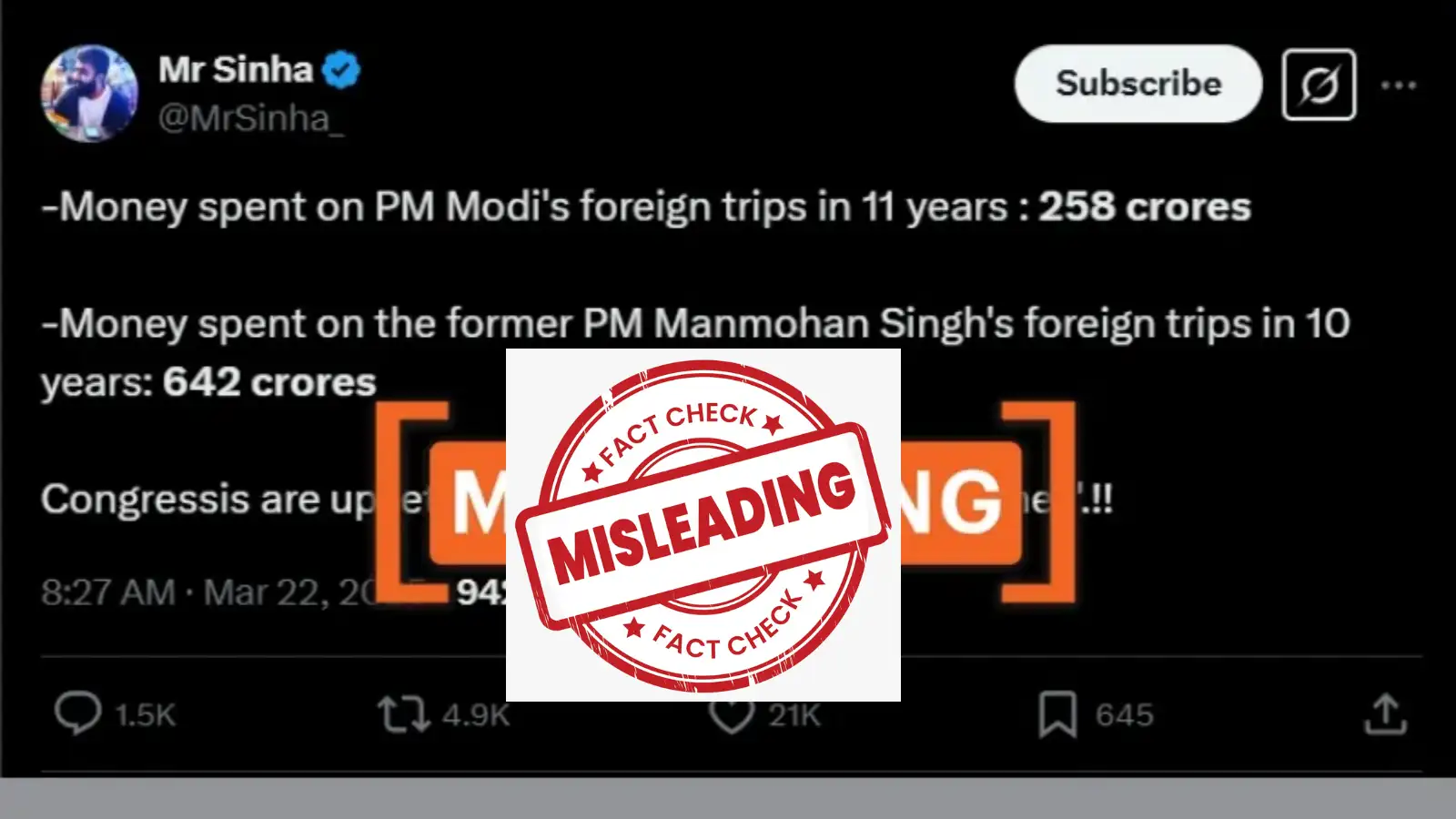 FACT CHECK: பிரதமர் மோடியின் வெளிநாட்டு பயண செலவு 11 ஆண்டுகளில் ரூ.258 கோடி தானா? உண்மை இதுதான்... 