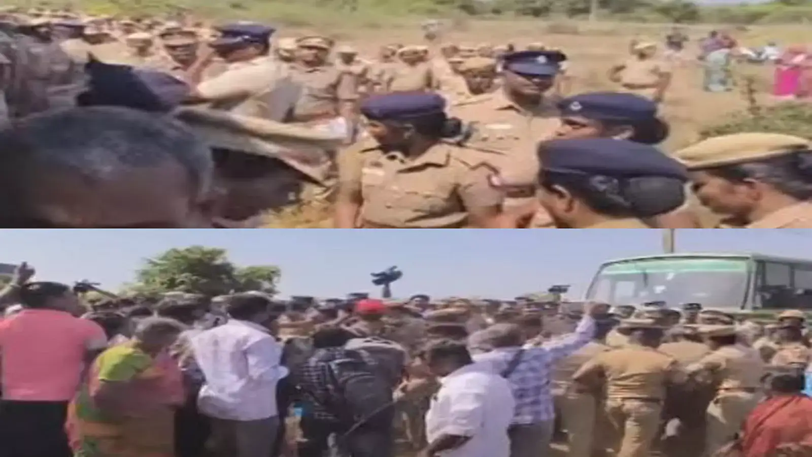 திருவள்ளூரில் ஆக்கிரமிப்பு வீடுகளை இடிக்க எதிர்ப்பு... குண்டுக்கட்டாக கைது... போலீசார் குவிப்பு! 