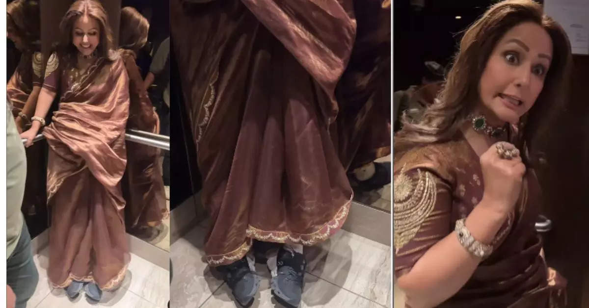 Hina Khan Runs in Saree with Sneakers, Apologizes to Masaba Gupta