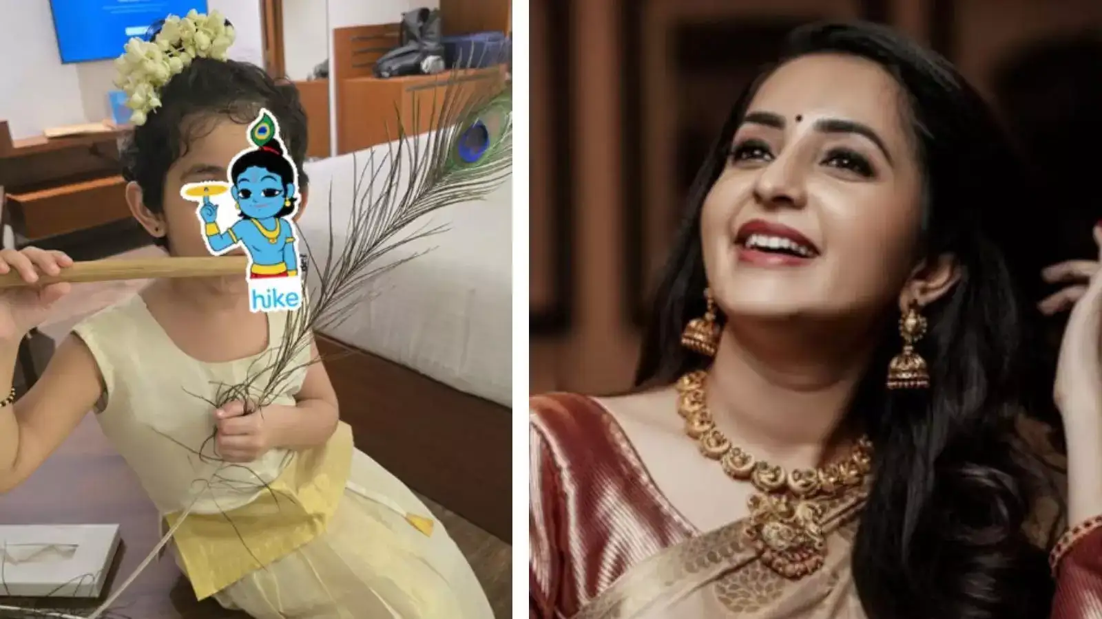 അമ്മയുടെ അമ്പോറ്റിപെണ്ണാണ്! അവളുടെ അച്ഛന്റെ ഒപ്പമുള്ള ഗുരുവായൂർ ദർശനത്തിനു ശേഷം; മകളുടെ മുഖം മറച്ച ചിത്രവുമായി ഭാമ