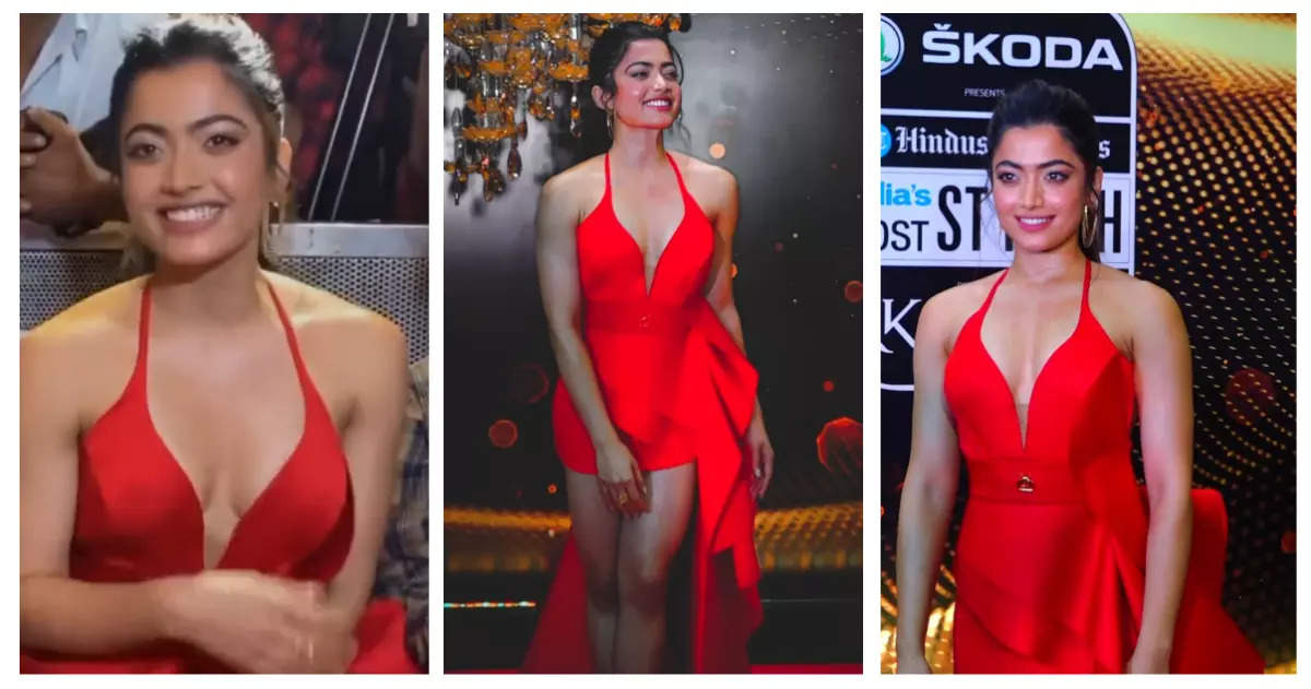 Rashmika Mandanna had a wardrobe malfunction in a bold red dress