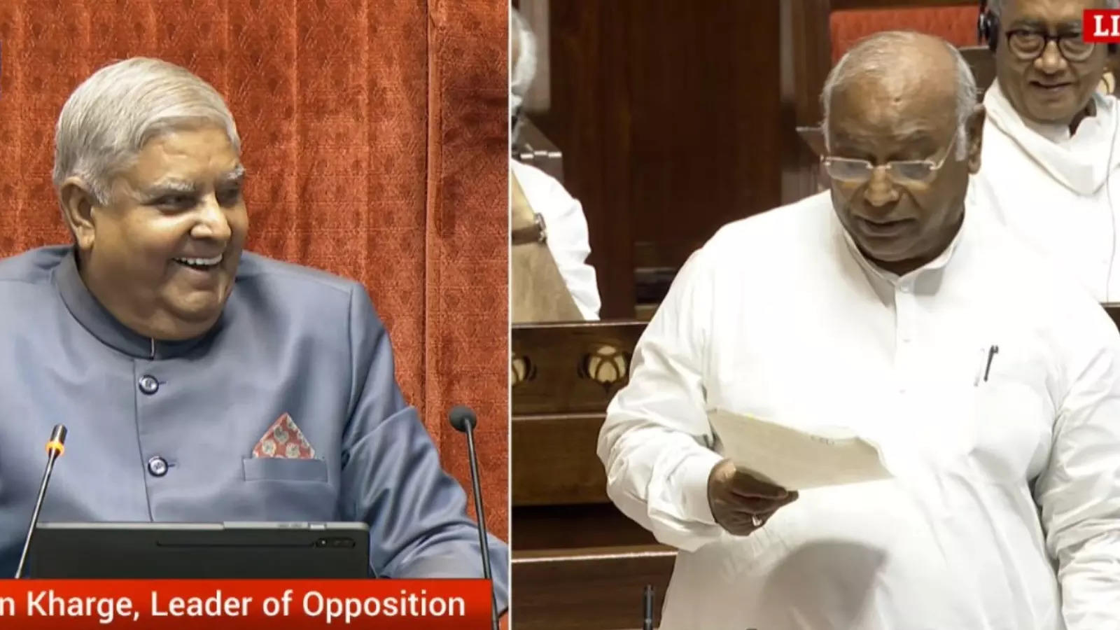 What did Mallikarjun Kharge say that Chairman Dhankhar started laughing loudly, then the atmosphere of the house changed