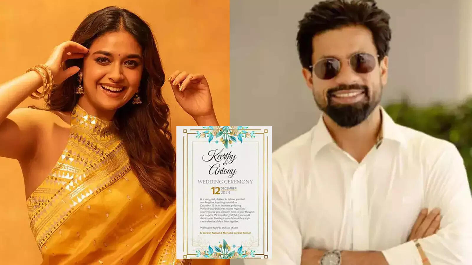 कीर्ति सुरेश का वेडिंग कार्ड हुआ वायरल, करोड़पति बॉयफ्रेंड एंटनी थाटिल संग  इस दिन गोवा में करेंगी शादी - keerthy suresh antony thattil wedding card  leaked ahead of her ...