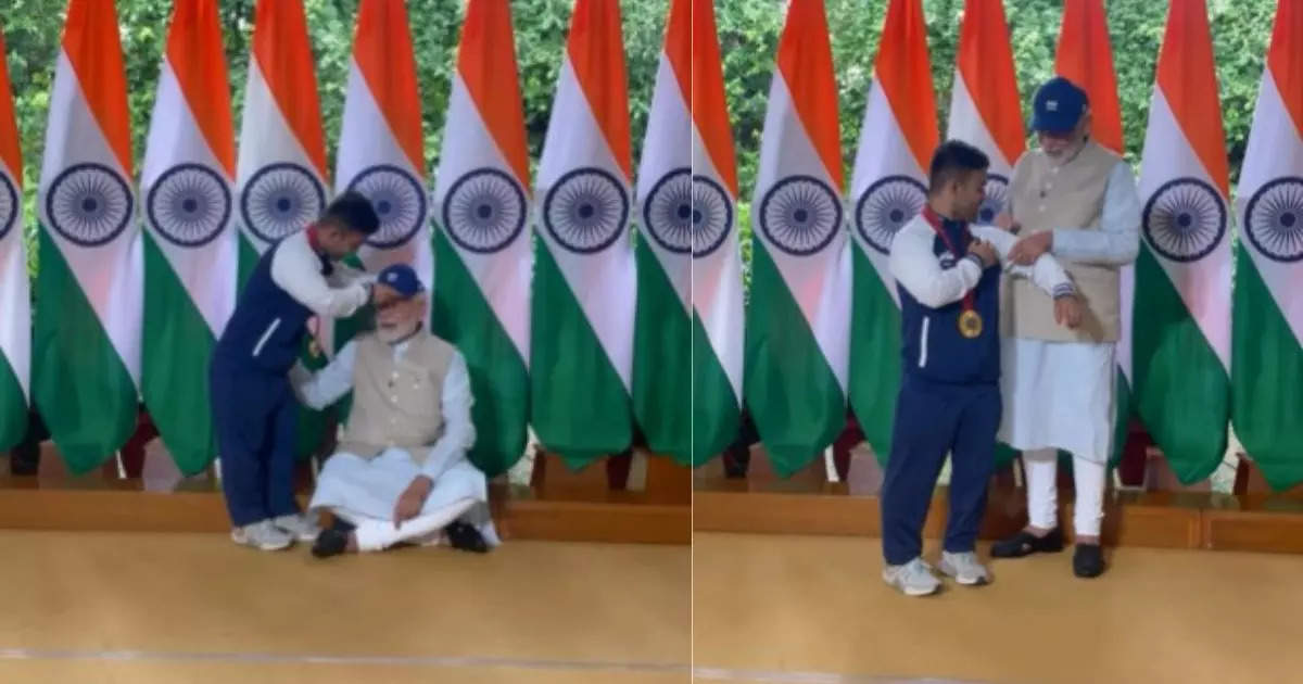 PM Modi's Heartwarming Gesture Towards Paralympic Gold Medalist Navdeep Singh