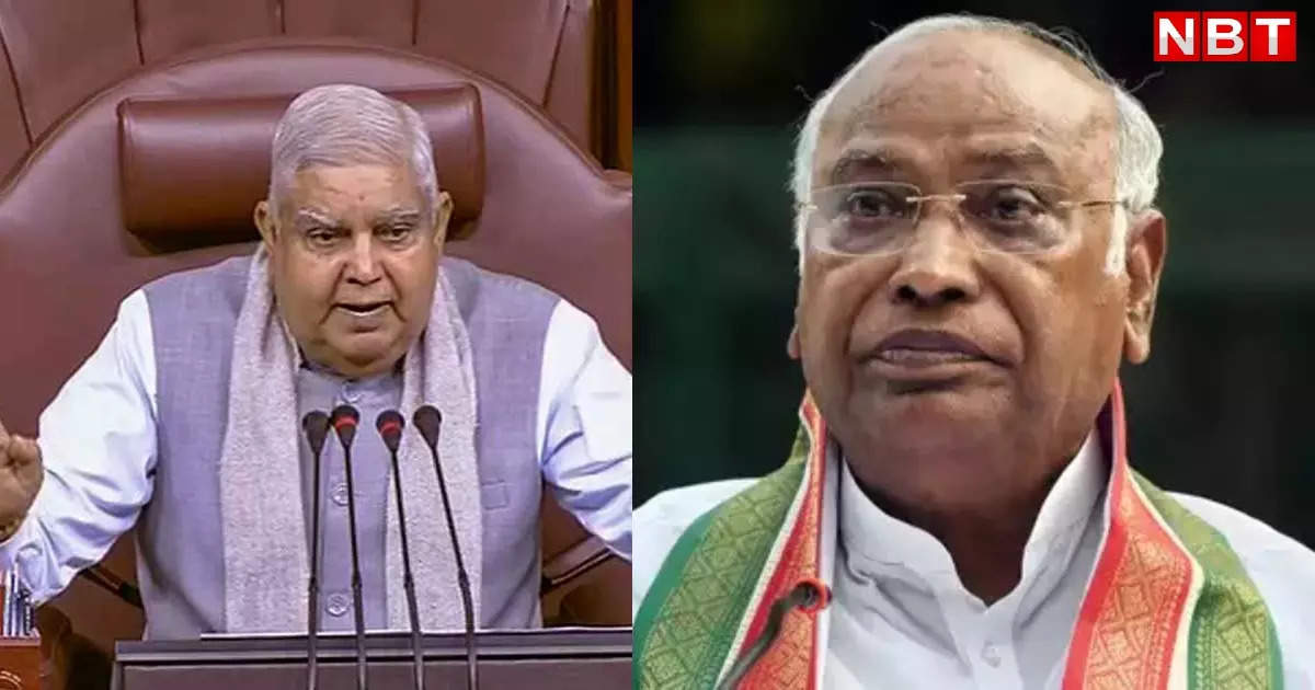 Kharge went to the well during the proceedings of Rajya Sabha, Speaker Dhankhar said- this is painful, I will take action