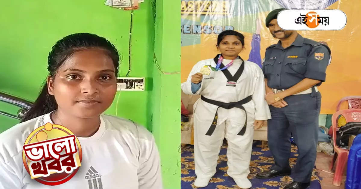 Taekwondo Championship : ‘জেদ’-এর জোরে তাইকোন্ডোয় স্বর্ণ পদক, অলিম্পিকের স্বপ্নে বুঁদ চাষির মেয়ে রেখা – hooghly athlete rekha turi won gold medal at taekwondo championship good news