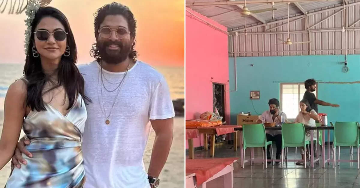 Allu Arjun ate food with his wife at a local roadside dhaba, fans were impressed by the simplicity.