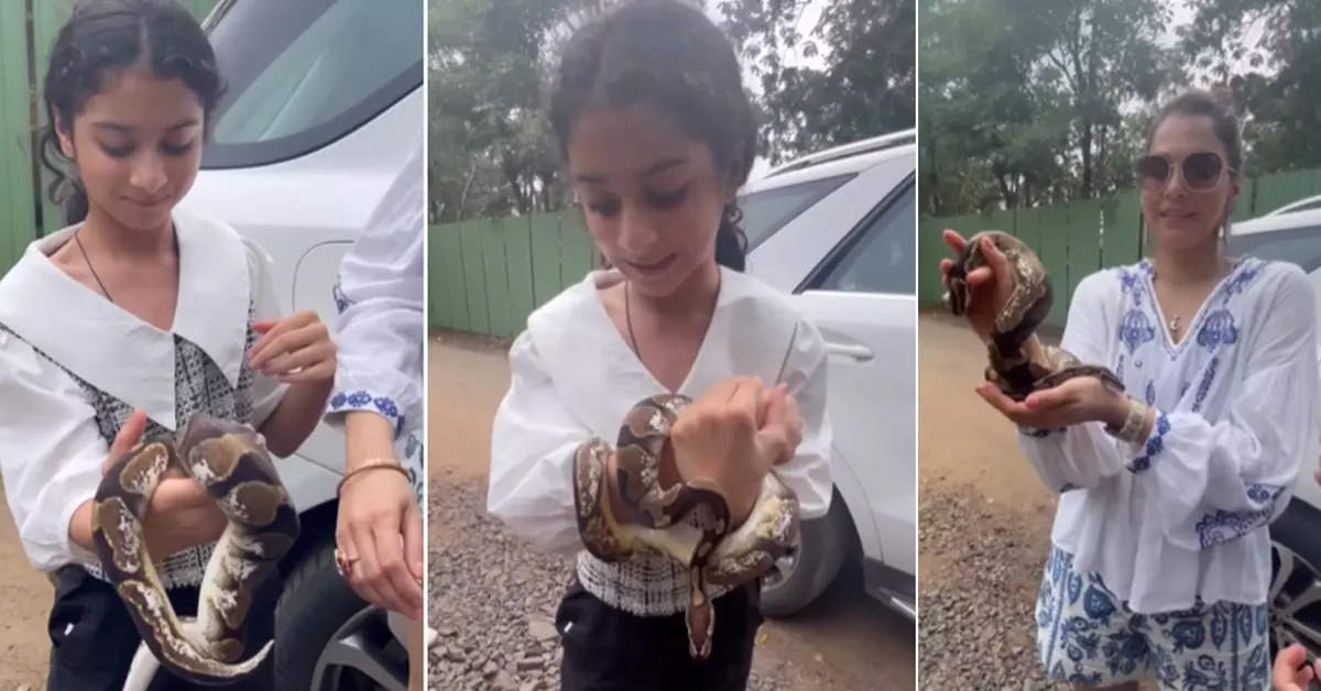 Isha Koppikar and Daughter Handle Snake with Ease, Fans Left in Awe of Their Bravery