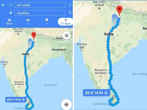  21 Days To Travel From Srilanka To Ayodhya