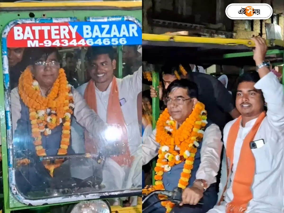 Subhas Sarkar,’লাকি’ টোটো চালিয়ে প্রচার শুরু সুভাষ সরকারের, বাঁকুড়ায় পৌনে ৪ লাখ ভোটে জেতার দাবি – subhas sarkar bankura lok sabha bjp candidate has started his campaign with toto