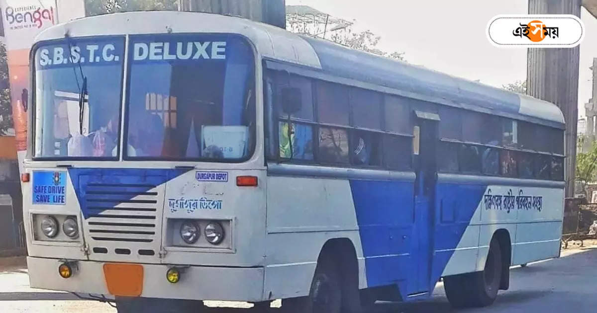 Sbstc Bus Service,স্টিয়ারিংয়ের টাইরডই ভাঙা, যাত্রী নিয়ে ৮২ কিমি ছুটল সরকারি বাস – sbstc bus run from durgapur to saktigarh with steering half broken