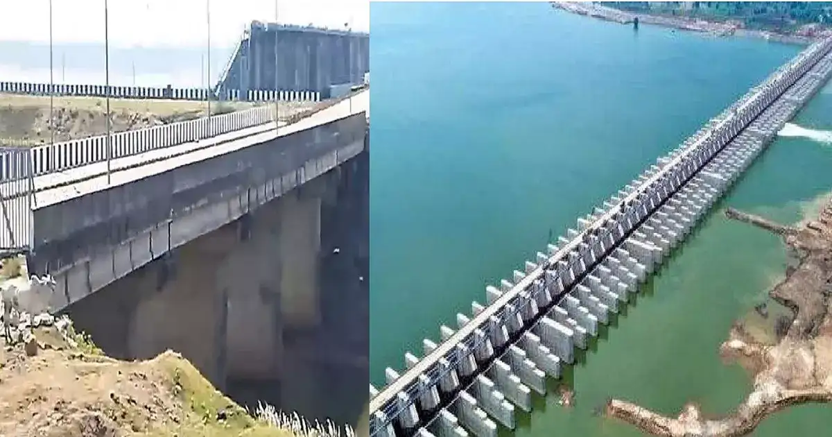 मेडीगड्डा धरणावरील पुलाचे खांब खचले; अचानक पाण्याचा विसर्ग, २० गावातील शेतकऱ्यांना फटका मेडीगड्डा धरणावरील पुलाचे खांब खचले; अचानक पाण्याचा विसर्ग, २० गावातील शेतकऱ्यांना फटका