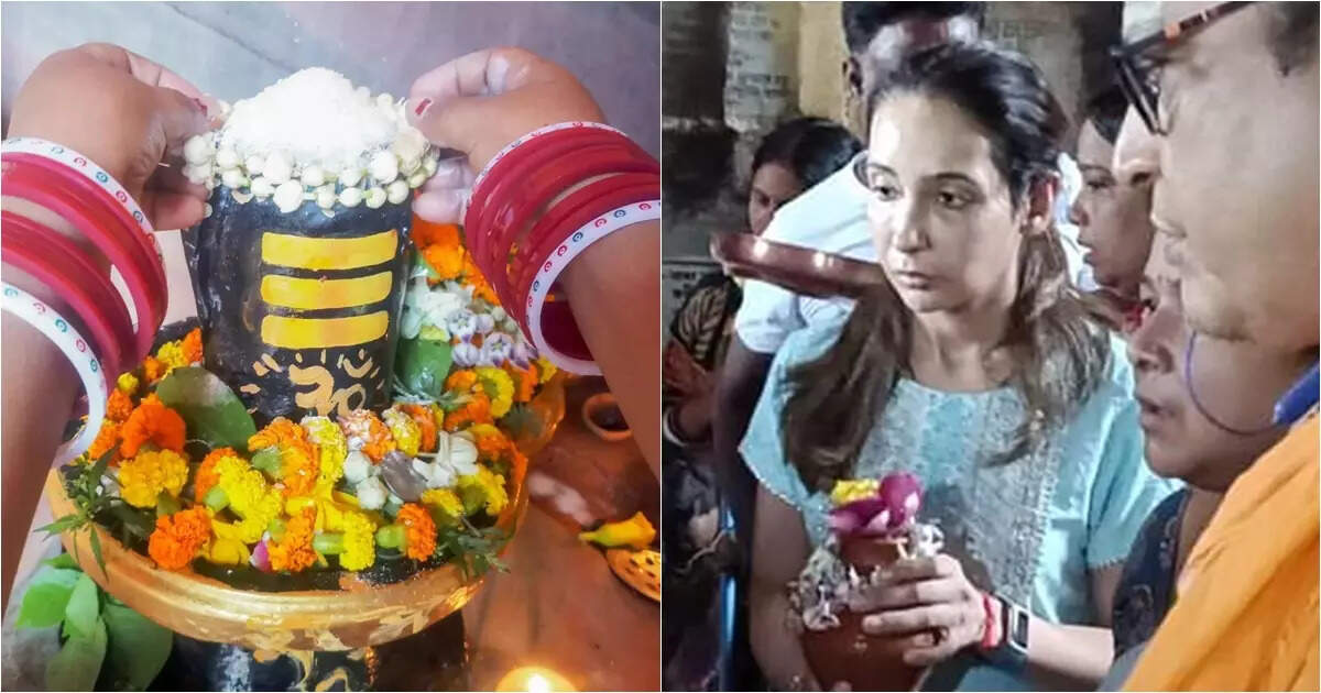 Abhishek Banerjee Wife Rujira Banerjee: তারকেশ্বরের পর এবার ভূতনাথ, শ্রাবণ সোমবারে শিব বন্দনা অভিষেক পত্নী রুজিরার – rujira banerjee tmc mp abhishek banerjee wife offer shiv puja on monday of the month of shravan