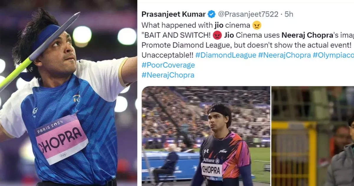 Neeraj Chopra Falls Short in Diamond League Final, Fans Furious at Jio Cinema for Missed Streaming