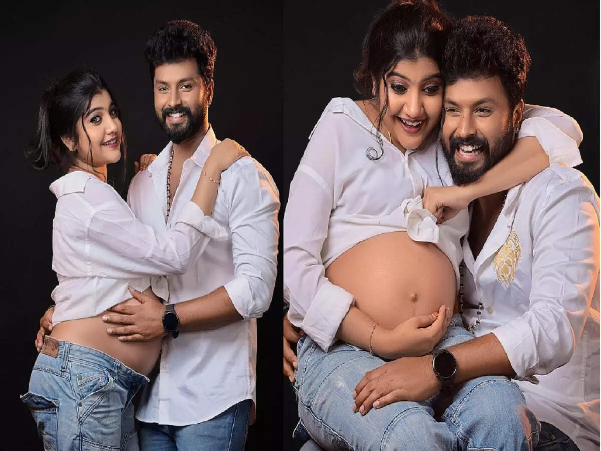 Abi Navya: கர்ப்பமாக இருக்கும் கயல் சீரியல் நடிகை... கணவருடன் கலக்கல்  போட்டோ ஷூட்! - serial actress abi navya is pregnant - Samayam Tamil