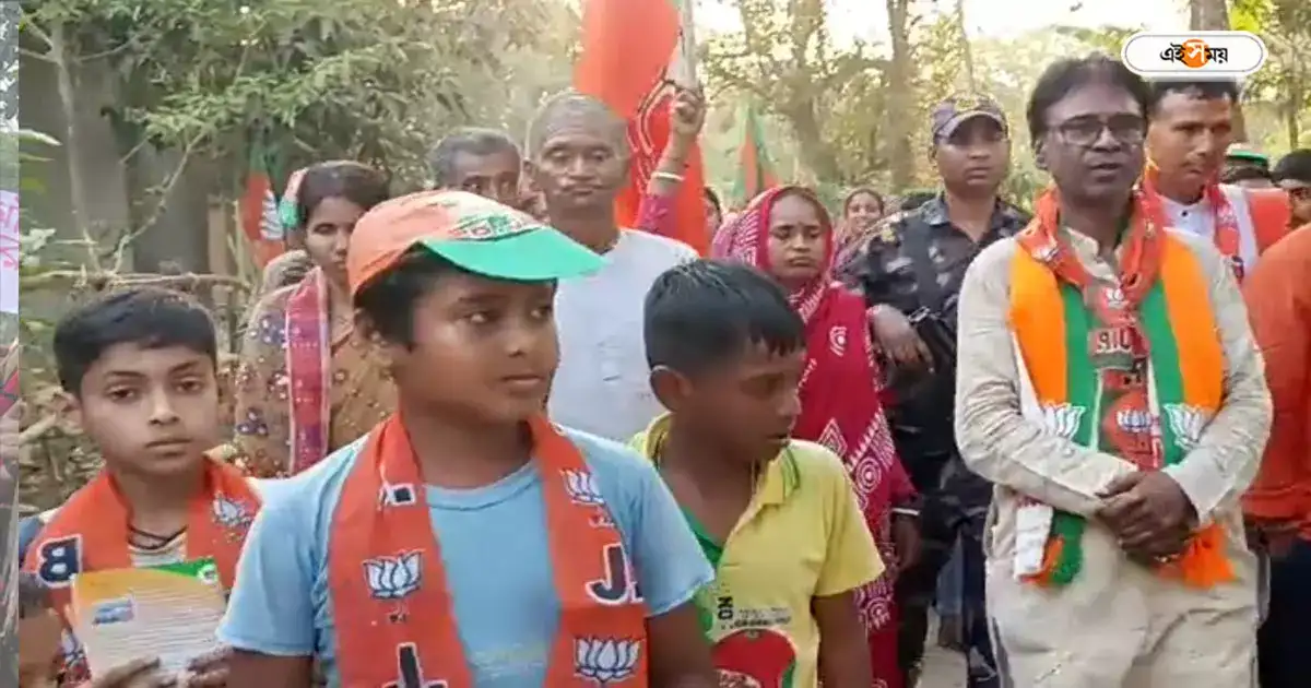 BJP West Bengal : চুম্বন বিতর্কের পর প্রচারে শিশুদের ব্যবহারের অভিযোগ, বিপাকে মালদা উত্তরের বিজেপি প্রার্থী – malda uttar bjp candidate khagen murmu fall in controversy for using child in political campaign