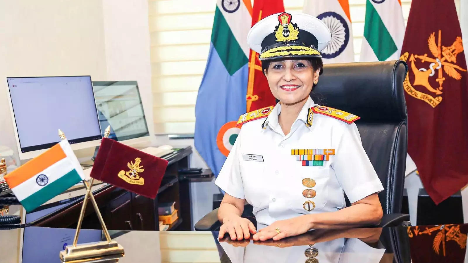 Who is Vice Admiral Aarti Sarin? Who became the first woman DG of AFMS?