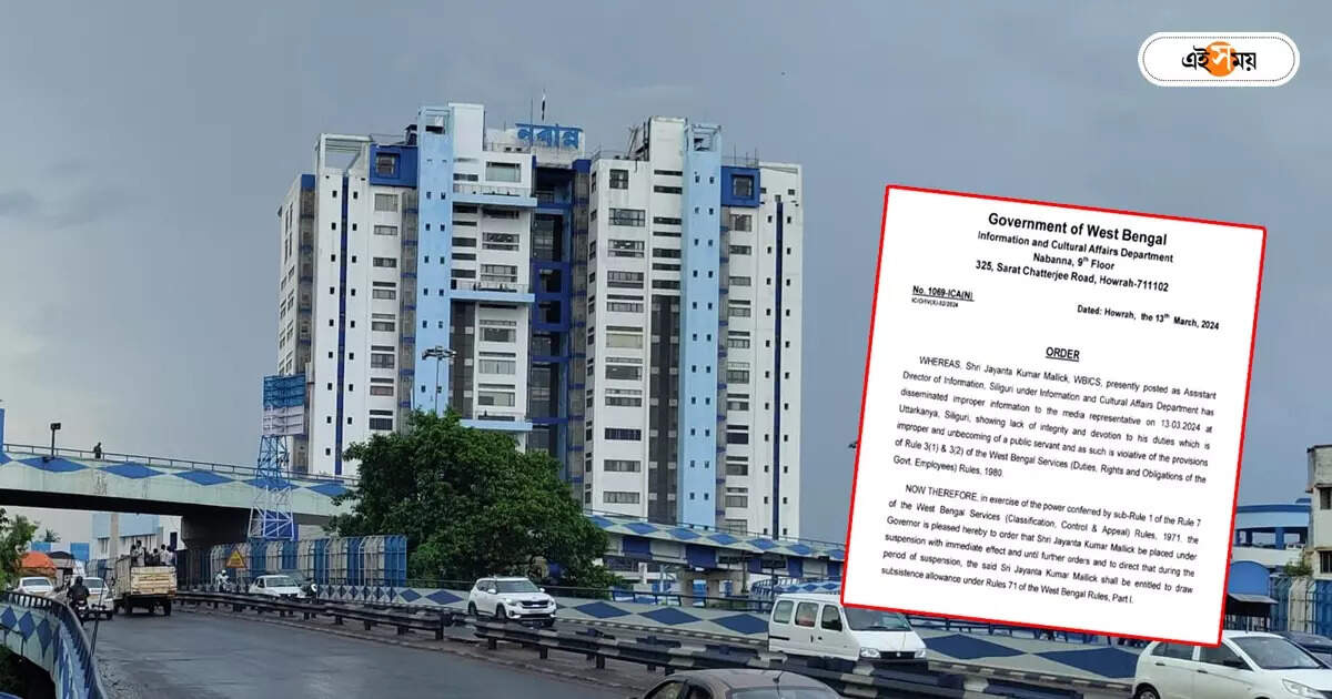 Information And Culture Office,‘কর্তব্যে গাফিলতি’-র অভিযোগ, মুখ্যমন্ত্রীর নির্দেশে সাসপেন্ড সরকারি কর্তা – wbics officer suspended for showing lack of integrity to his duties