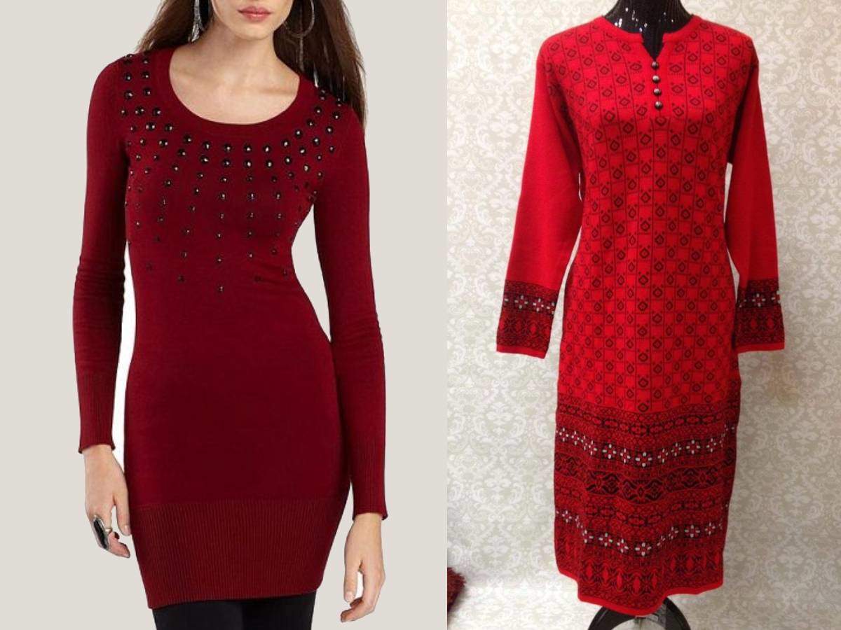 200 रपय म खरद वलन करत Woolen Kurtis under 500 Woolen Kurti  Designs  winter kurtis for ladies under500  HerZindagi