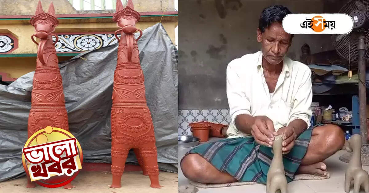 দৈত্যাকার টেরাকোটার ঘোড়া! নিপুণ শিল্পকর্মে চমক বাঁকুড়ার শিল্পীর, উচ্চতা কত জানেন?