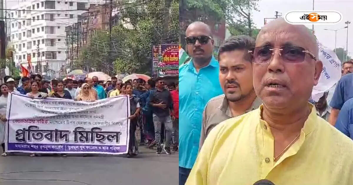 Jyotipriya Mallick Latest News : জ্যোতিপ্রিয়র গ্রেফতারির প্রতিবাদে জেলা জুড়ে মিছিল তৃণমূলের, পথে নামলেন খাদ্যমন্ত্রীও – tmc protest rally against jyotipriya mallick arrest leading by rathin ghosh at uttar 24 parganas