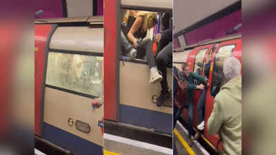 ट्रेन स्टेशनवर थांबताच हाहाकार माजला, लोक खिडक्या तोडून सैरावैरा पळू लागले, VIDEO पाहून हादराल