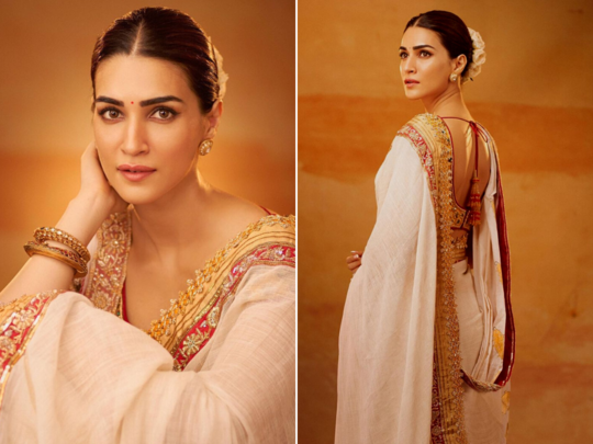 Kriti Sanon Saree: ક્રિતિ સેનન માટે ડિઝાઇનર્સે તૈયાર કરી 24 કેરેટ ગોલ્ડવાળી સાડી, ફેન્સે આ હોલિવૂડ સ્ટાર સાથે કરી સરખામણી 