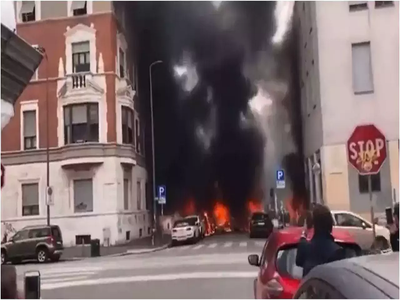 Milan Explosion:ઈટાલીના મિલાનમાં જોરદાર વિસ્ફોટ, આગને કારણે સંખ્યાબંધ કાર બળીને ખાક 