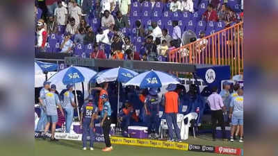 पंचांच्या निर्णयानंतर हैदराबादच्या मैदानात राडा, SRH vs LSG मॅच एका चेंडूमुळे थांबवली