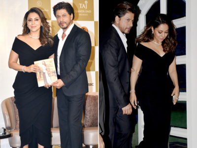 SRK-Gauri Khan Book Launch: બુક લૉન્ચ ઇવેન્ટમાં પાવર કપલ SRK-ગૌરી ખાને બ્લેક આઉટફિટ્સમાં કરી એન્ટ્રી; જૂઓ તસવીરો 