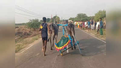 ராமநாதபுரம்; ஒற்றை சக்கரத்தில் சீறிப்பாய்ந்த மாட்டுவண்டி... பரவசத்தில் பார்வையாளர்கள்!