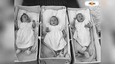 Identical Triplets : হুবহু এক! সদ্যোজাত তিন কন্যাকে নিয়ে বিস্মিত বাবা-মা