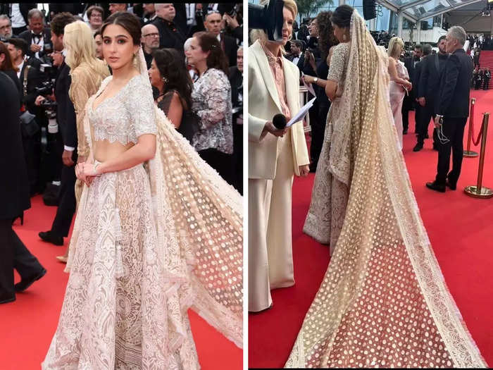 Cannes 2023 Sara Ali Khan In Desi Bride look Cannes 2023 Sara Ali Khan In Desi Bride look