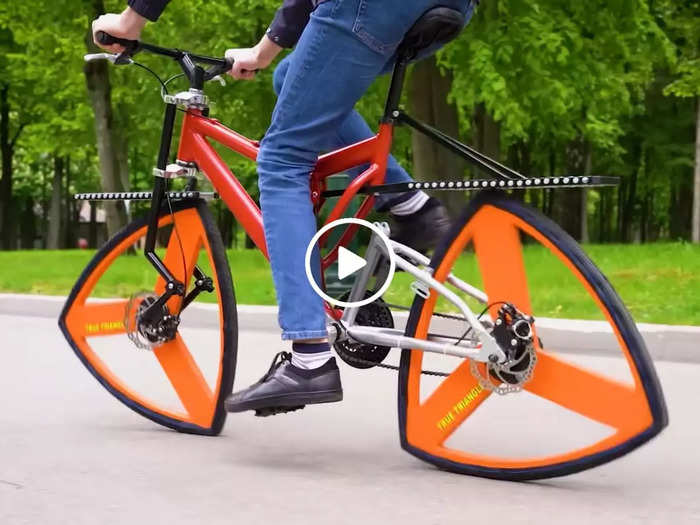 triangle wheels bicycle video viral on internet after insane square cycling bicycle with square wheels