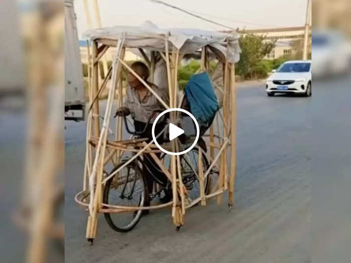 jugaadu cycle uncle turns bicycle into comfortable vehicle people are amazed seeing the innovation