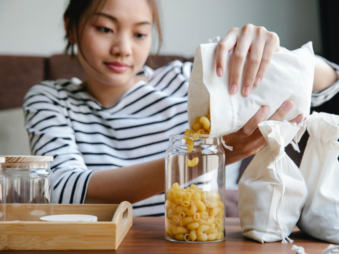 feeding packaged food