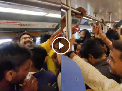 धोनी के चाहने वालों ने बदला अहमदाबाद मेट्रो का माहौल, वीडियो देख CSK फैंस का दिल खुश हो जाएगा