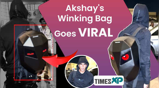 akshay kumar looks absolutely cool with his winking bag