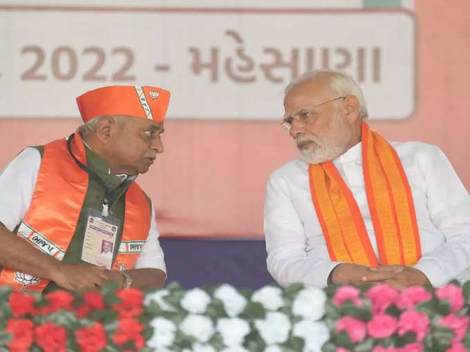 Nitin Patel with PM Modi