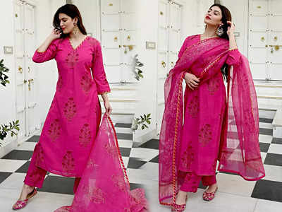 सॉफ्ट फैब्रिक से बने ये Pink Salwar Suit हैं पर्फेक्ट, मिलेगा 78% के डिस्‍काउंट का फायदा