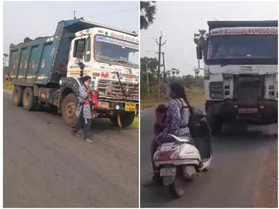 కృష్ణా జిల్లా: ఒడిలో బిడ్డతో మట్టి లారీని శివంగిలా వెంటాడి.. ఈ మహిళా అధికారి ధైర్యానికి హ్యాట్సాఫ్