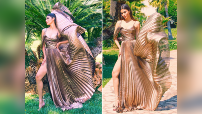 Mouni Roy Fashion: નૂડલ સ્ટ્રેપ્સ મેટાલિક ગાઉનમાં મૌની રોયના સિઝલિંગ પોઝ, કાન ફેસ્ટિવલના UNSEEN ફોટોઝ કર્યા શૅર