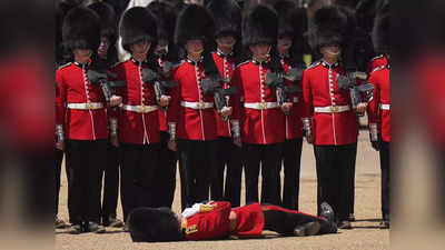 Kings Birthday Parade: ऊनी वर्दी और भालू के खाल की टोपी... भीषण गर्मी में ब्रिटिश सैनिकों की परेड, तीन हुए बेहोश