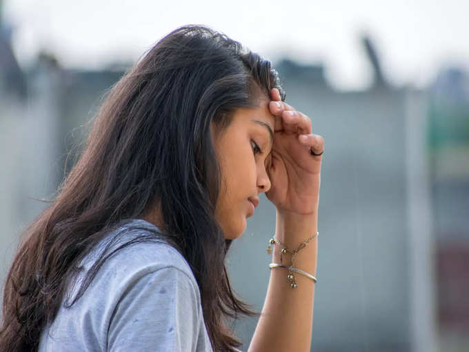 Sad teenager girl portrait stock photo