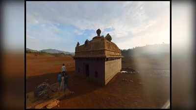 पांडवकालीन मंदिर अखेर पाण्याबाहेर, १० महिन्यांनी दर्शन, भाविकांची गर्दी