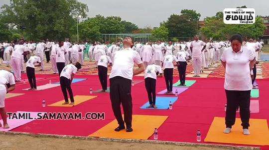 it was held on the occasion of international yoga day at the annamalai university sports ground