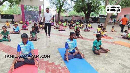 a special yoga training camp held on the occasion of international yoga day