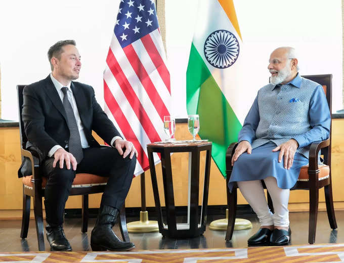 Prime Minister Narendra Modi meets Elon Musk