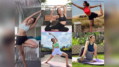 International Yoga Day: వయ్యారి భామల యోగాసనాలు.. ఫ్యాన్స్‌కి యోగా డే స్పెషల్